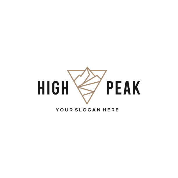 极简主义高峰山三角标志设计图片下载