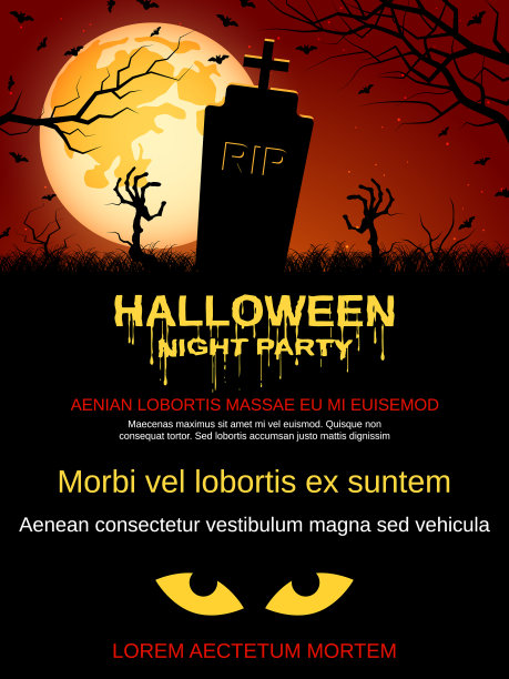 万圣节夜传单模板图片下载