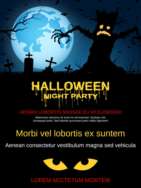 万圣节夜传单模板图片下载