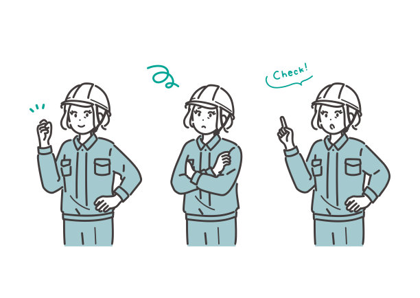 职业女性工作者各种面部表情的插图。向量。图片下载