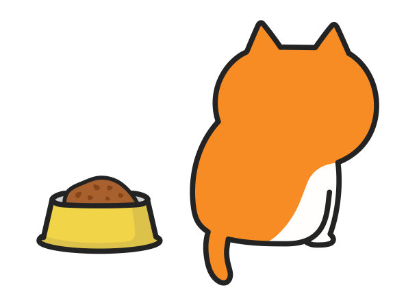 猫没有胃口。矢量插图孤立在白色背景。图片下载