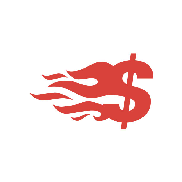 美元金钱标志火火焰热标志图标图片下载