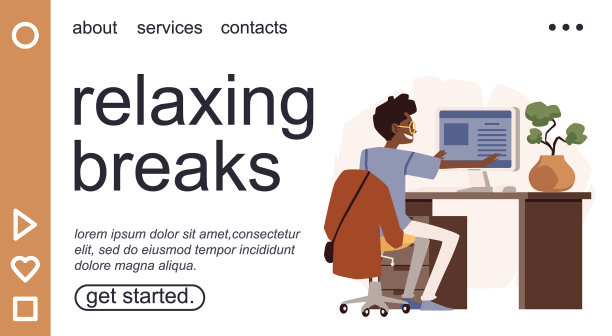 在工作时间上网放松休息的概念图片下载