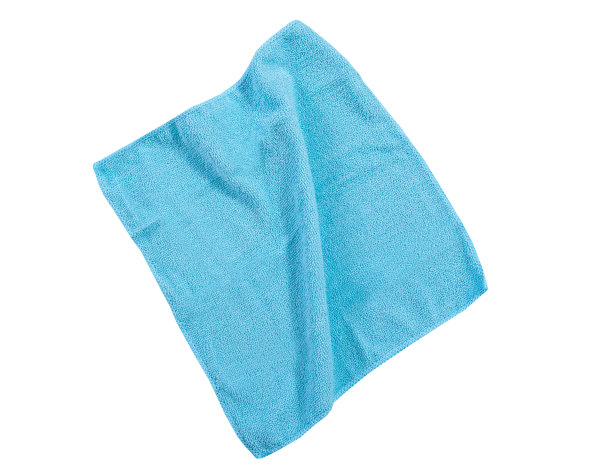 蓝色毛巾柔软干净隔离，毛巾隔离在白色背景上，蓝色餐巾隔离图片下载