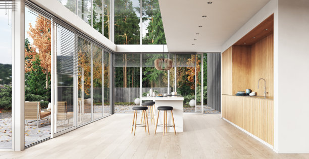 现代厨房内部。图片下载