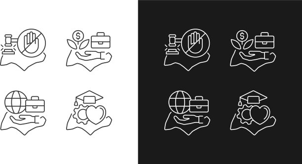 生活在新加坡线性图标设置为黑暗和图片下载
