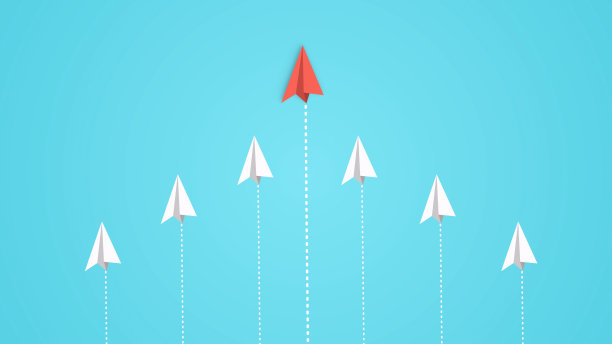 一组白纸飞机和一个不同的颜色图片下载