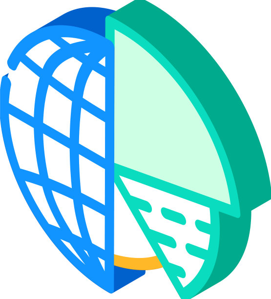 分析全球化等距图标图片下载