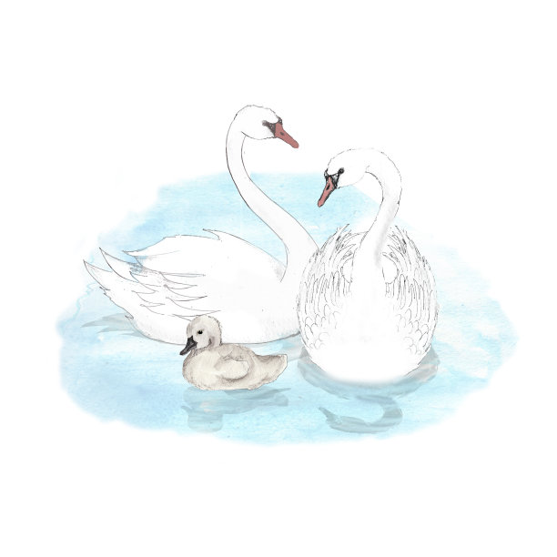 水彩林地动物复古风格的图标图片下载