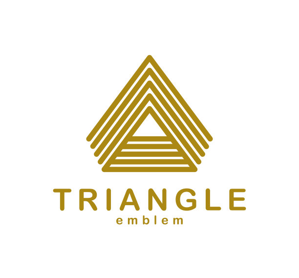 三角形线性向量符号孤立在白色背景上，神圣的几何古代标志，标志或徽章。图片下载