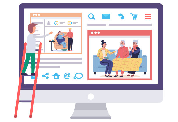 病人在电脑屏幕上。站在梯子上的人看着带有治疗过程图片的监视器图片下载