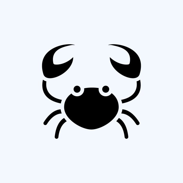 图标蟹。适用于肉类。字形风格。简单的设计可编辑。设计模板向量。简单的说明图片下载