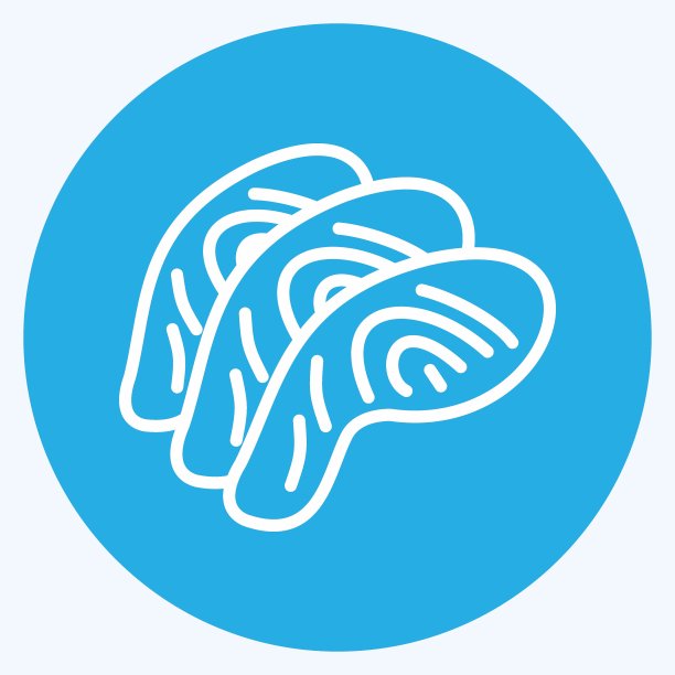 图标鱼片。适用于肉类。蓝眼睛的风格。简单的设计可编辑。设计模板向量。简单的说明图片下载