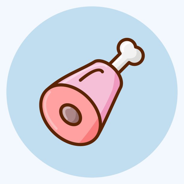图标火腿。适用于肉类。平的风格。简单的设计可编辑。设计模板向量。简单的说明图片下载