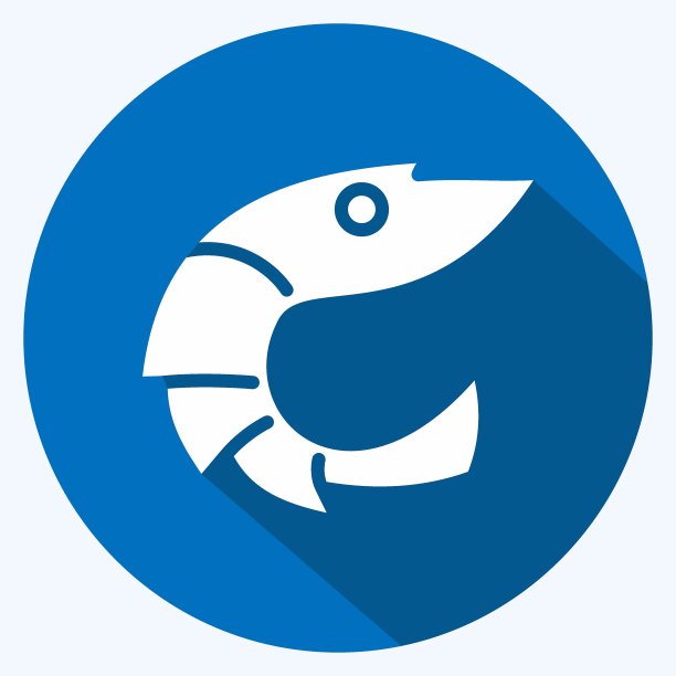 图标虾。适用于肉类。长长的阴影风格。简单的设计可编辑。设计模板向量。简单的说明图片下载