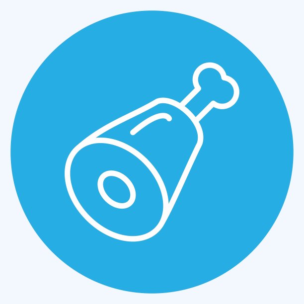 图标火腿。适用于肉类。蓝眼睛的风格。简单的设计可编辑。设计模板向量。简单的说明图片下载