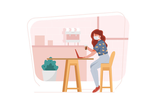 戴面具的女人坐在咖啡馆里图片下载