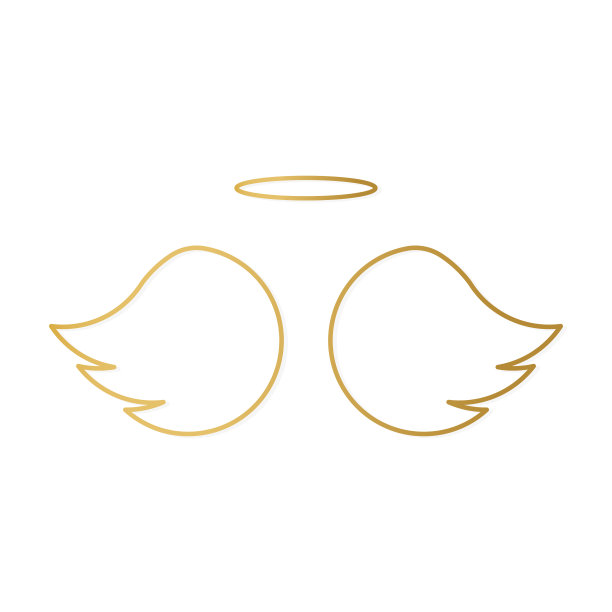 带着光环的金色天使翅膀图片下载