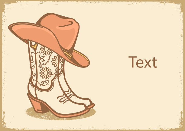 牛仔靴和牛仔帽图片下载