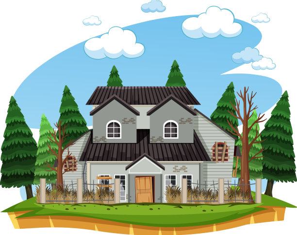 偏僻的乡间破旧的房子图片下载