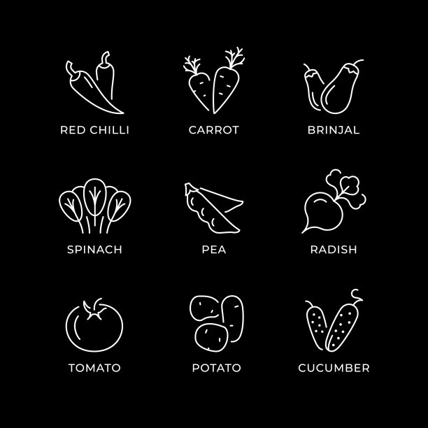 设置蔬菜线条图标图片下载