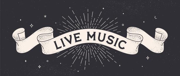 现场音乐。老式丝带图片下载