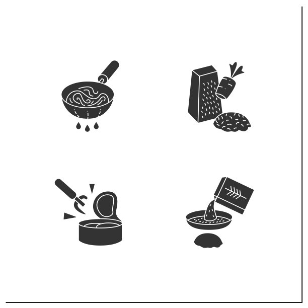 烹饪过程字形图标设置图片下载