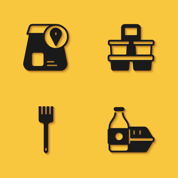 设置在线订购的餐叉和咖啡杯图片下载