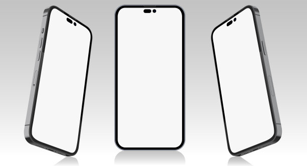 智能手机黑屏，手机模型。信息图形或演示UI设计界面模板图片下载