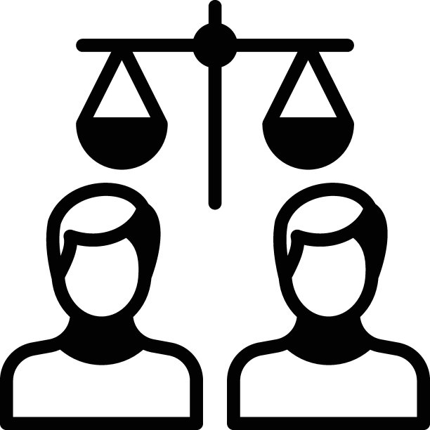 机会平等矢量图标设计，律师与法律制度符号，不同领域的法律符号，倡导者与律师股票插图，反歧视法律概念图片下载