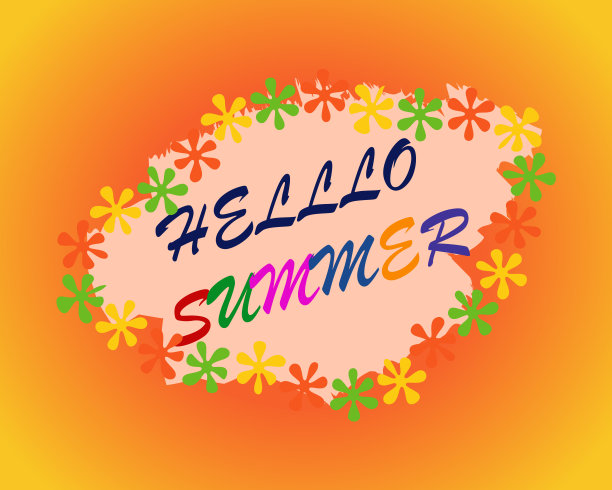 手写字体Hello Summer图片下载