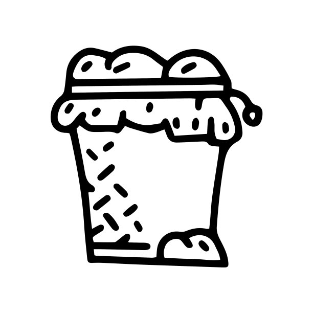 洗衣篮与覆盖线涂鸦图片下载