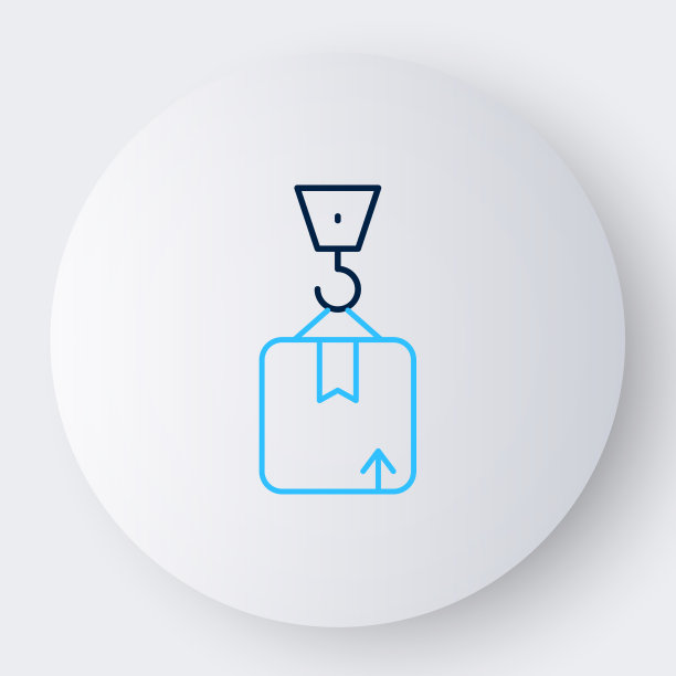 线吊与纸箱纸盒图标隔离图片下载