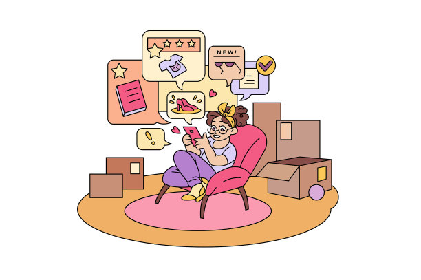 女孩坐在家里的椅子上网购图片下载