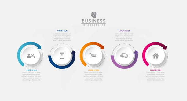 矢量插图，信息图形设计，模板，营销，信息，5个选项或步骤图片下载