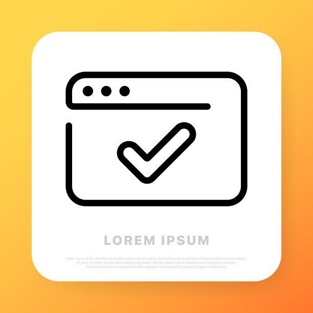 网站图标。互联网，窗口，浏览器，批准，复选标记，在线，搜索，信息，数据，用户，万维网。技术的概念。矢量线图标的业务和广告图片下载