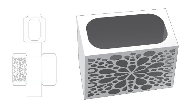 模板曼荼罗文具盒模切模板图片下载