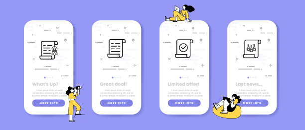 文档设置图标。文凭，证书，印章，纸张，办公室，员工，批准，检查标记，人，公司，客户，工作。经营理念。UI手机应用屏幕。矢量线图标的业务和广告图片下载