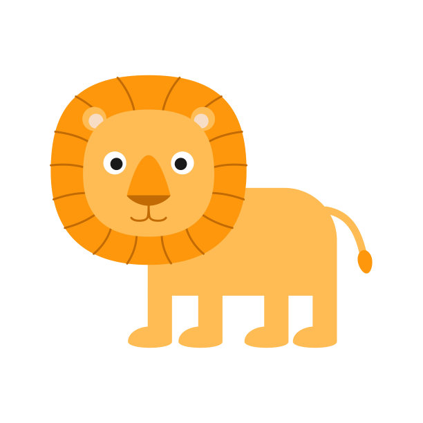 可爱的小狮子被孤立了。卡通动物角色的孩子卡，婴儿淋浴，邀请，海报，t恤，房子装饰。矢量插图。图片下载