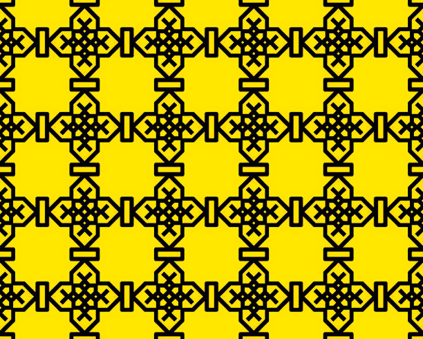 无缝瓷砖图案的插图，黄色的颜色完美的背景或墙纸图片下载