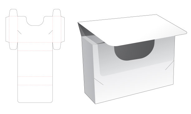 翻转盒和锁点模切模板图片下载