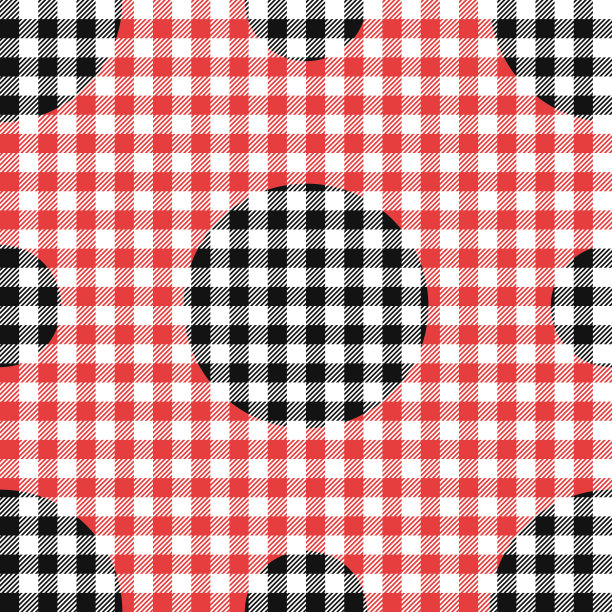 黑色格子桌布的无缝图案。图片下载