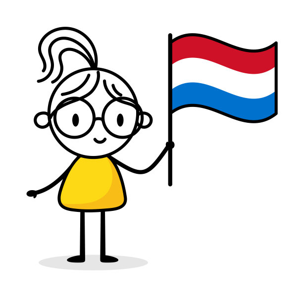 举着卢森堡国旗的女子被隔离在白人背景下。手绘涂鸦线艺术人。国家的概念。向量股票插图图片下载