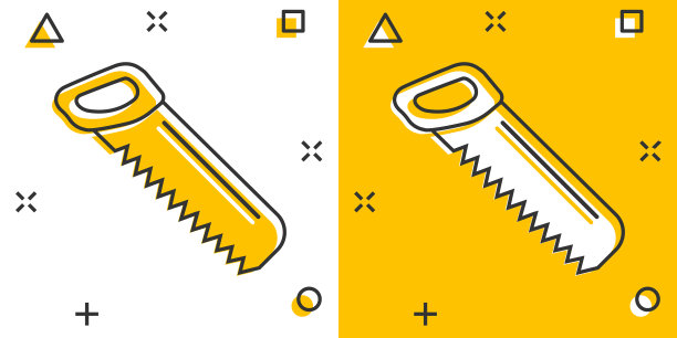 锯条图标在漫画风格的工作工具图片下载