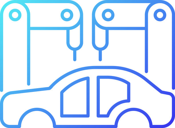 车身白色制造梯度线性图标图片下载