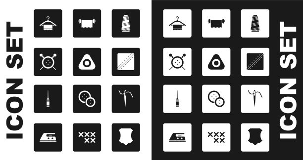 设置缝纫线、粉笔扣和针织图片下载