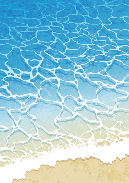 波浪拍打着沙滩。晴朗的天空。垂直的构图。图片下载