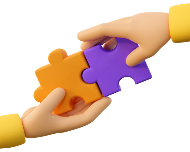 带有拼图碎片的3d人手图片下载