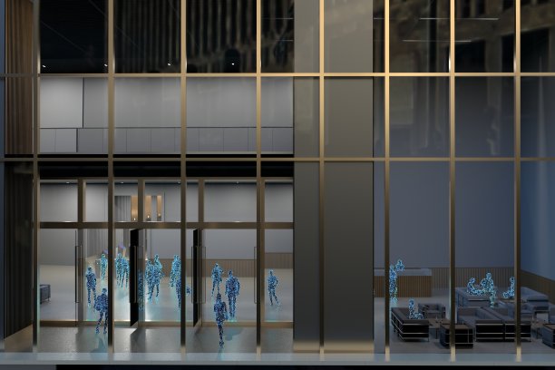 在商业写字楼等电梯图片下载