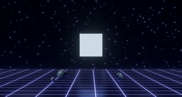 复古风格的横幅与发光的形状和线框图片下载